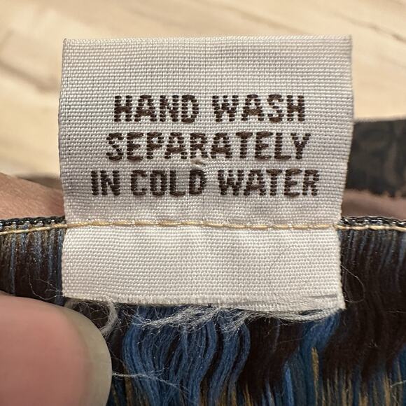 Tienda Ho Women OSFM Blouse Embroidered Long Sleeve Boho Floral Brown - Picture 8 of 10